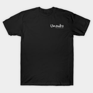 Unsubs Logo (Small, white) T-Shirt